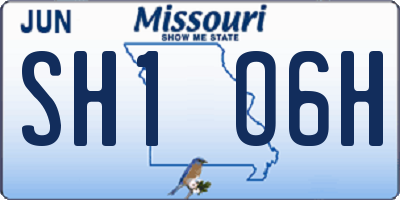 MO license plate SH1O6H