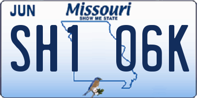 MO license plate SH1O6K