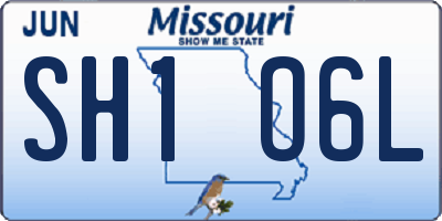 MO license plate SH1O6L