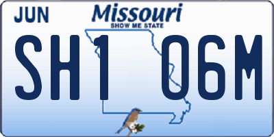 MO license plate SH1O6M