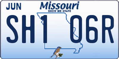 MO license plate SH1O6R