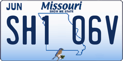 MO license plate SH1O6V