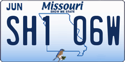 MO license plate SH1O6W