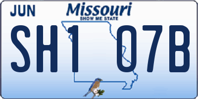 MO license plate SH1O7B