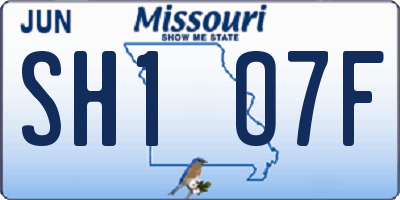 MO license plate SH1O7F