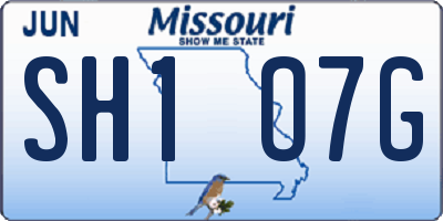MO license plate SH1O7G