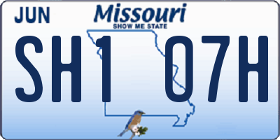 MO license plate SH1O7H