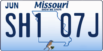 MO license plate SH1O7J