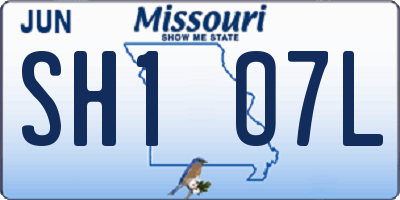 MO license plate SH1O7L