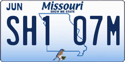MO license plate SH1O7M