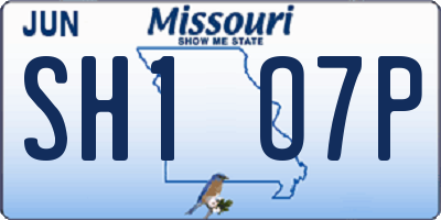 MO license plate SH1O7P