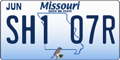 MO license plate SH1O7R
