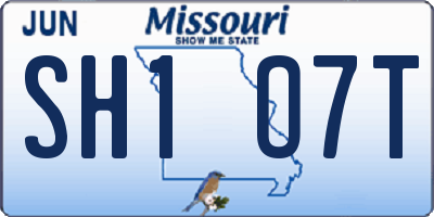 MO license plate SH1O7T