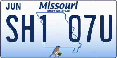 MO license plate SH1O7U