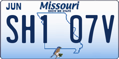 MO license plate SH1O7V