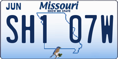 MO license plate SH1O7W