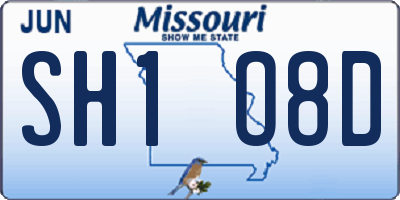 MO license plate SH1O8D