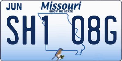 MO license plate SH1O8G