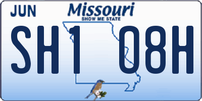 MO license plate SH1O8H
