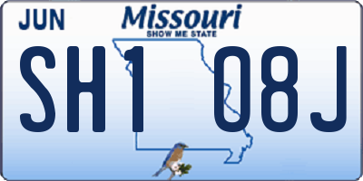 MO license plate SH1O8J