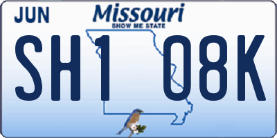 MO license plate SH1O8K