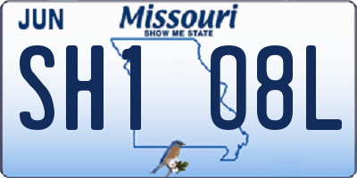 MO license plate SH1O8L