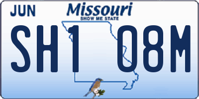 MO license plate SH1O8M
