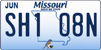 MO license plate SH1O8N