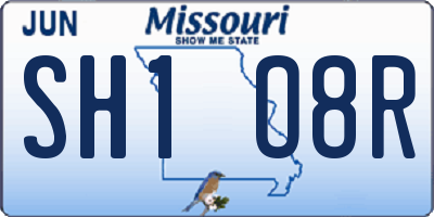 MO license plate SH1O8R