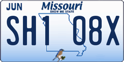 MO license plate SH1O8X