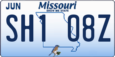 MO license plate SH1O8Z