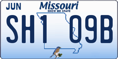 MO license plate SH1O9B