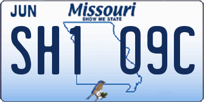 MO license plate SH1O9C