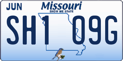 MO license plate SH1O9G