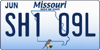 MO license plate SH1O9L
