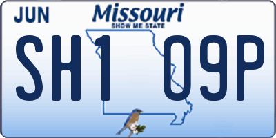 MO license plate SH1O9P