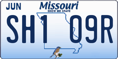 MO license plate SH1O9R