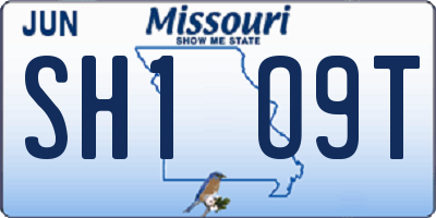 MO license plate SH1O9T