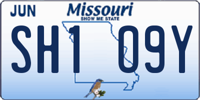 MO license plate SH1O9Y