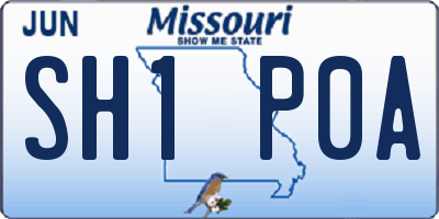 MO license plate SH1P0A