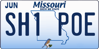 MO license plate SH1P0E
