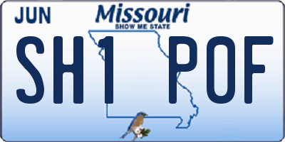 MO license plate SH1P0F