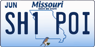 MO license plate SH1P0I