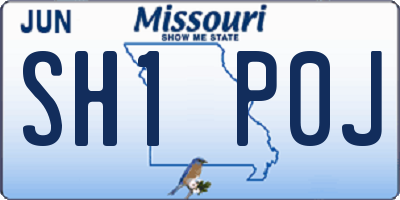 MO license plate SH1P0J