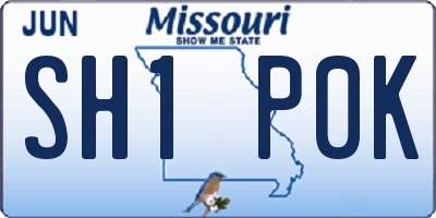 MO license plate SH1P0K