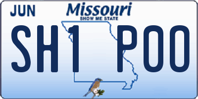 MO license plate SH1P0O