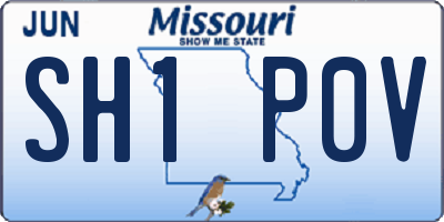 MO license plate SH1P0V