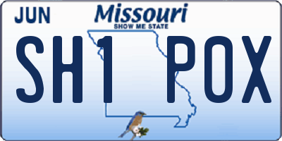 MO license plate SH1P0X