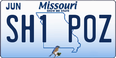 MO license plate SH1P0Z