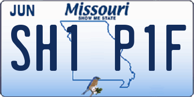 MO license plate SH1P1F